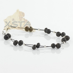 Raw barok amber bracelet with wire